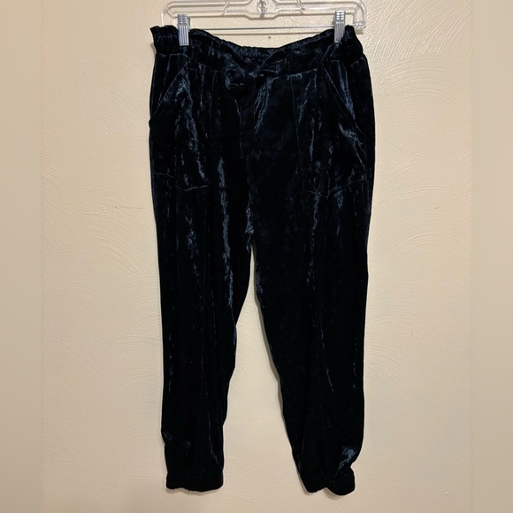 Jolt Pants - Jolt Green Crushed Velvet Jogger Pants | Size Large
